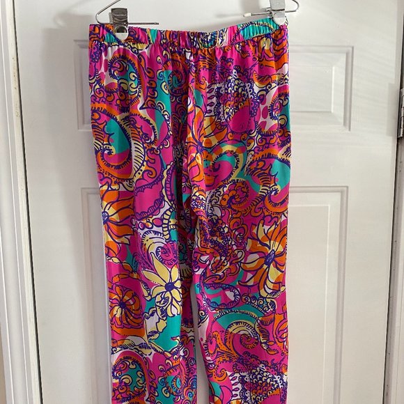 Lilly Pulitzer palazzo pants in "Sea & Be Seen" print - Picture 4 of 5